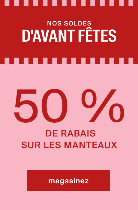 promos des fêtes - 50 % de rabais sur les manteaux et vestes pour femmes