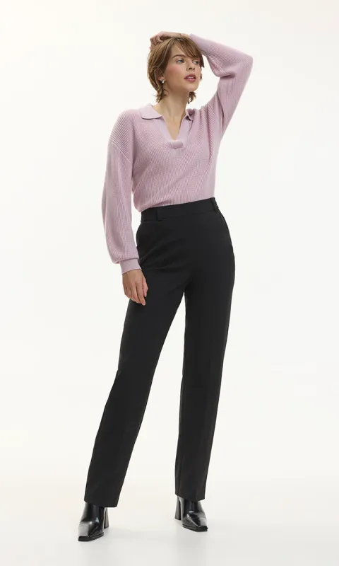 Straight timeless pants for women