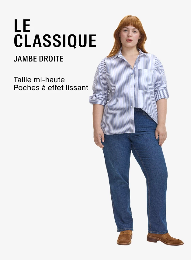 Le Classique -Jambe droit -Taille mi-haut -Poches à effet lissant