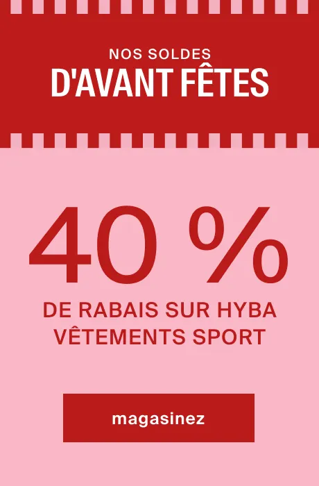 promos des fêtes - 40 % de rabais sur les vêtements de sport pour femmes hyba